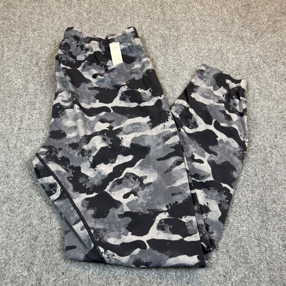 Fabletics The One Jogger Pants Mens Camouflage Tapered Black Gray Activewear Sml